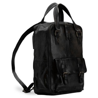 muud Leder-Stricktasche Geogina 40x30x12 cm Black