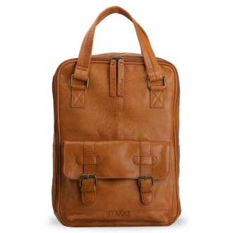 muud Leder-Stricktasche Geogina 40x30x12 cm Whisky