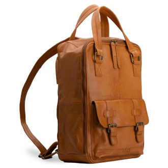 muud Leder-Stricktasche Geogina 40x30x12 cm Whisky