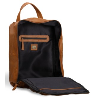 muud Leder-Stricktasche Geogina 40x30x12 cm Whisky