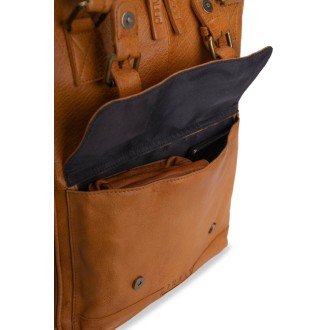 muud Leder-Stricktasche Geogina 40x30x12 cm Whisky
