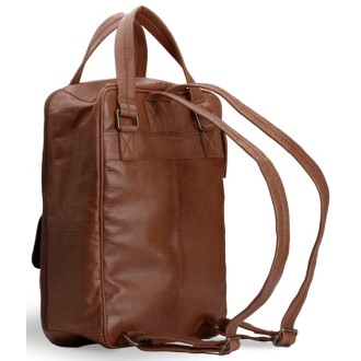 muud Leder-Stricktasche Geogina 40x30x12 cm Rich Brown