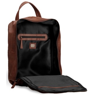 muud Leder-Stricktasche Geogina 40x30x12 cm Rich Brown