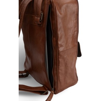 muud Leder-Stricktasche Geogina 40x30x12 cm Rich Brown