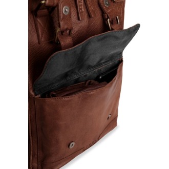 muud Leder-Stricktasche Geogina 40x30x12 cm Rich Brown