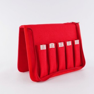 Punch Needle Etui scarlet red leer