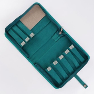 Punch Needle Etui midnight teal leer