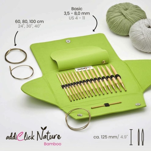 addi Click Bamboo Stricknadel-Set 3,50–8,00 mm