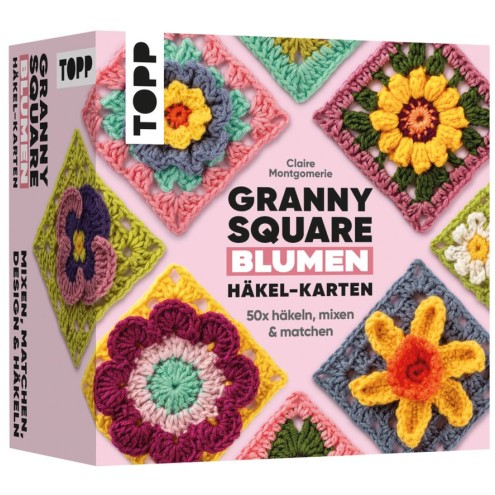 Granny Square Blumen Häkel - Karten