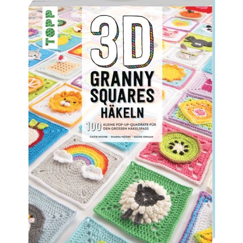 3D Granny Squares häkeln - 100 kleine Pop-Up-Quadrate