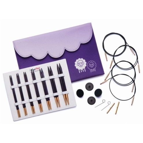 KnitPro Nadelset Jadore Cubics Deluxe Auswechselbare Nadelspitzen 4,0 - 8,0 mm