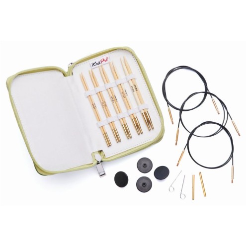 Nadelset Starter auswechselbare Nadelspitzen bamboo 5 Paar 3,00-5,00 mm