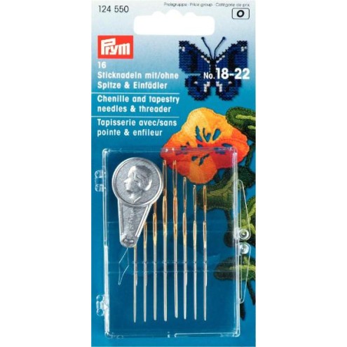Sticknadeln mit und ohne Spitze sortiert silberfarbig 16 St