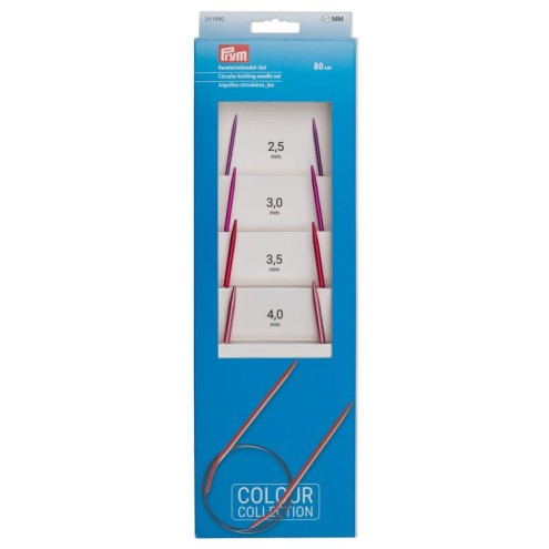 Rundstricknadel Set 2,50 - 4,00 mm 80 cm farbig Aluminium