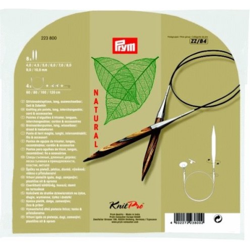 Prym "Natural" Set Rundstricknadeln 4-10mm farbig