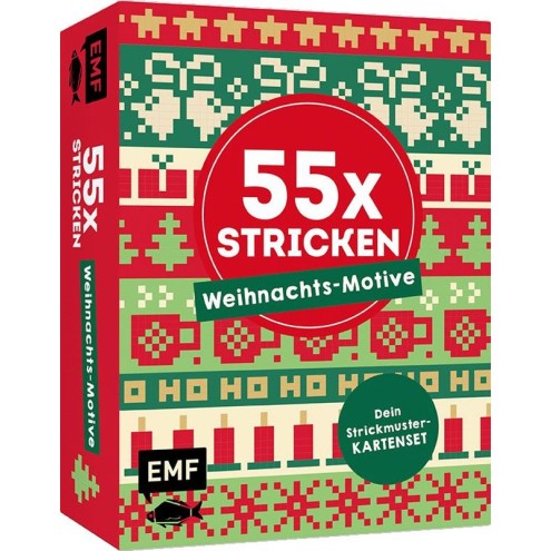 55 x stricken – Weihnachts-Motive: Deine Strickmustersammlung als Kartenset